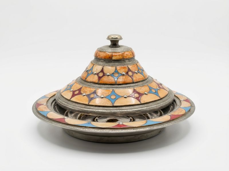 The 'Zahra' Camel Bone & Enamel Inlay Tagine Server