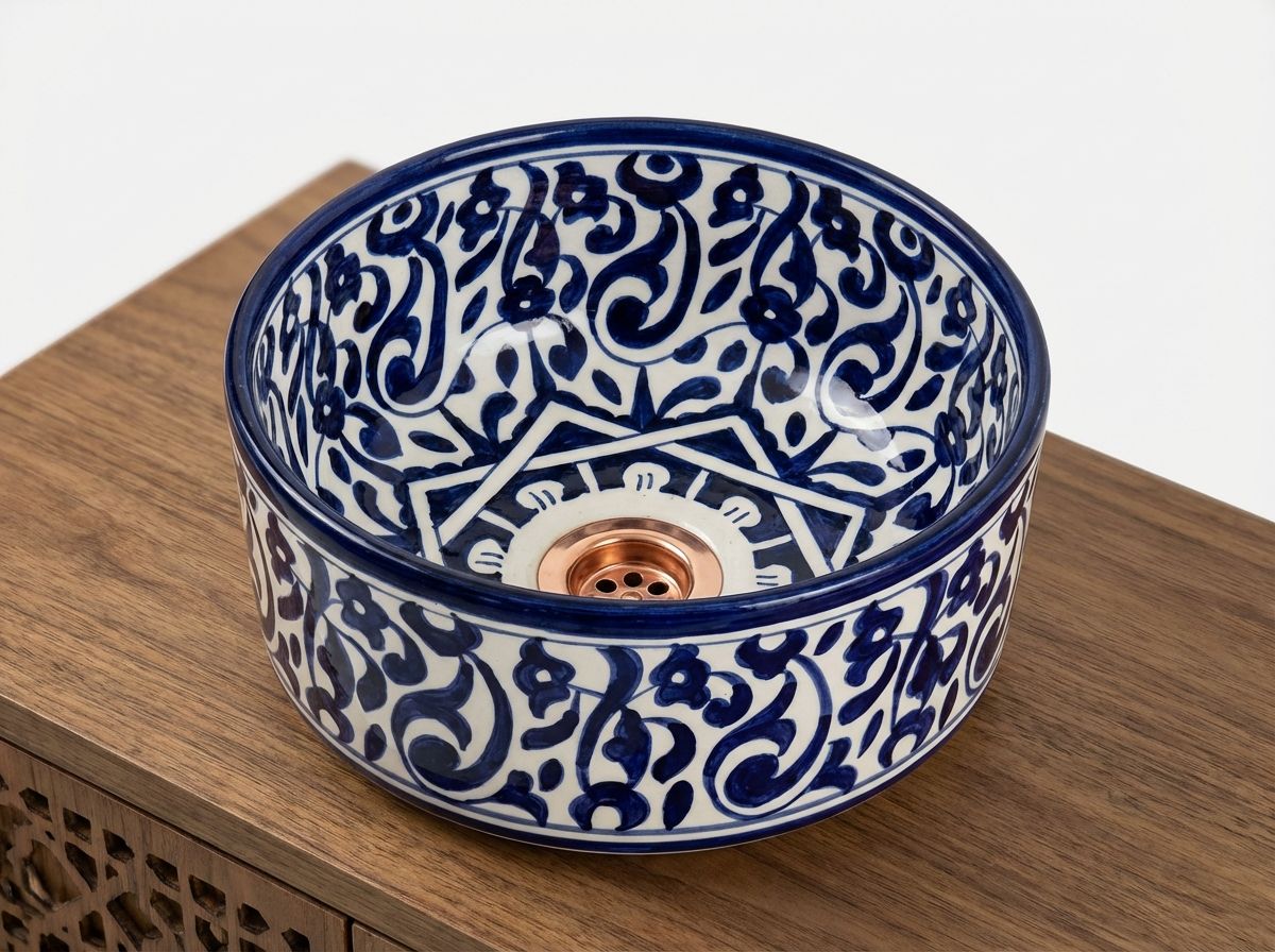 The Fes Cobalt Arabesque Vessel Sink view 3