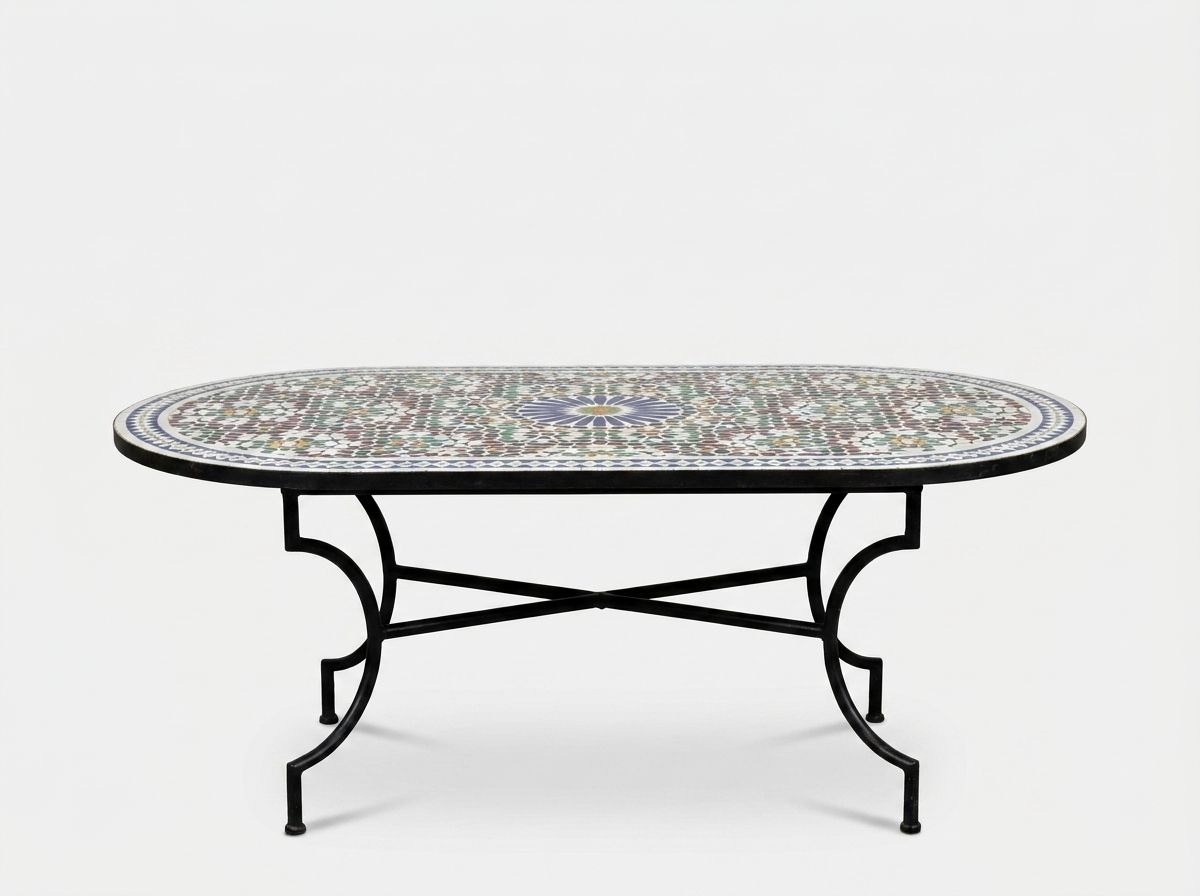 The 'Andalusian Star' Oval Zellige Dining Table main view