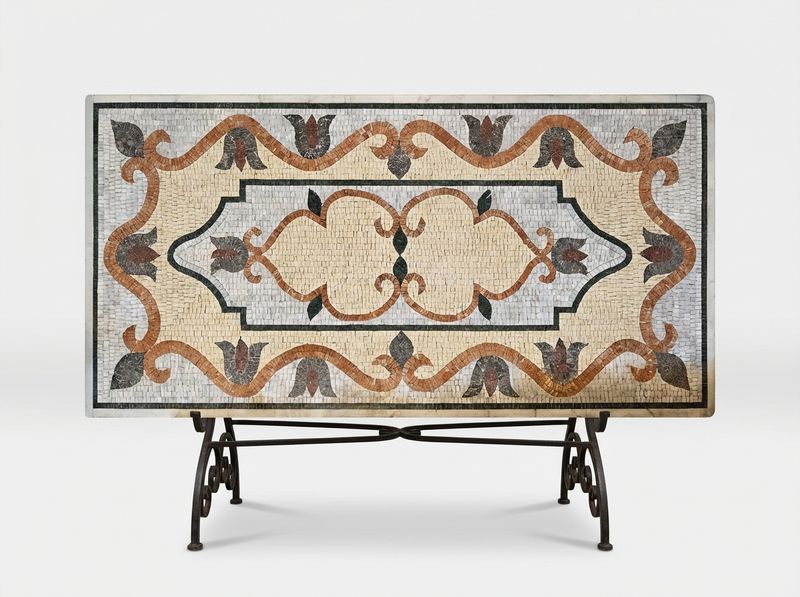 The Andalusian Terra Scroll Mosaic Dining Table