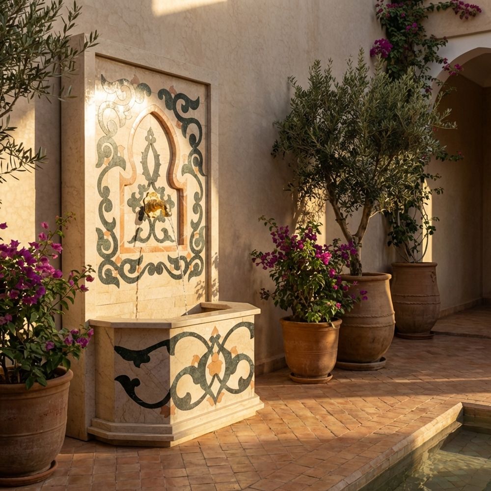 The Andalusian Oasis Marble Fountain