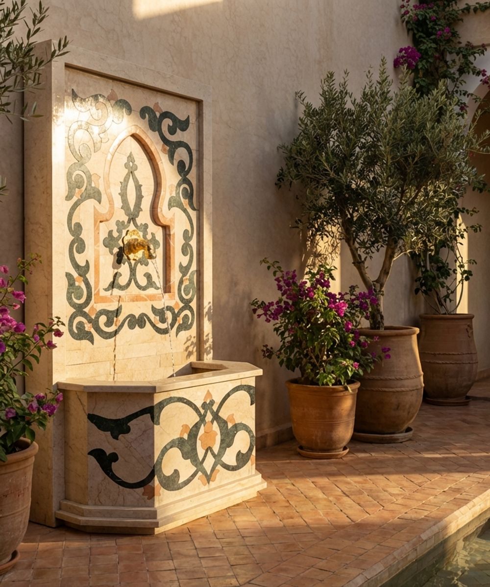 The Andalusian Oasis Marble Fountain