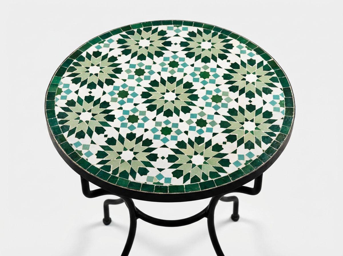 The Fez Emerald Star Zellige Table view 3
