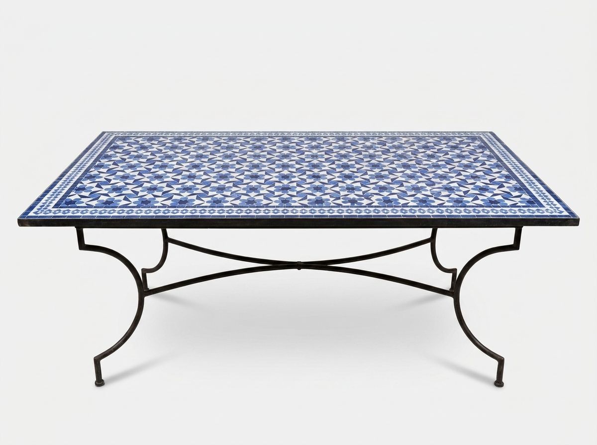 Sapphire Starburst: The Fes Zellige Dining Table main view
