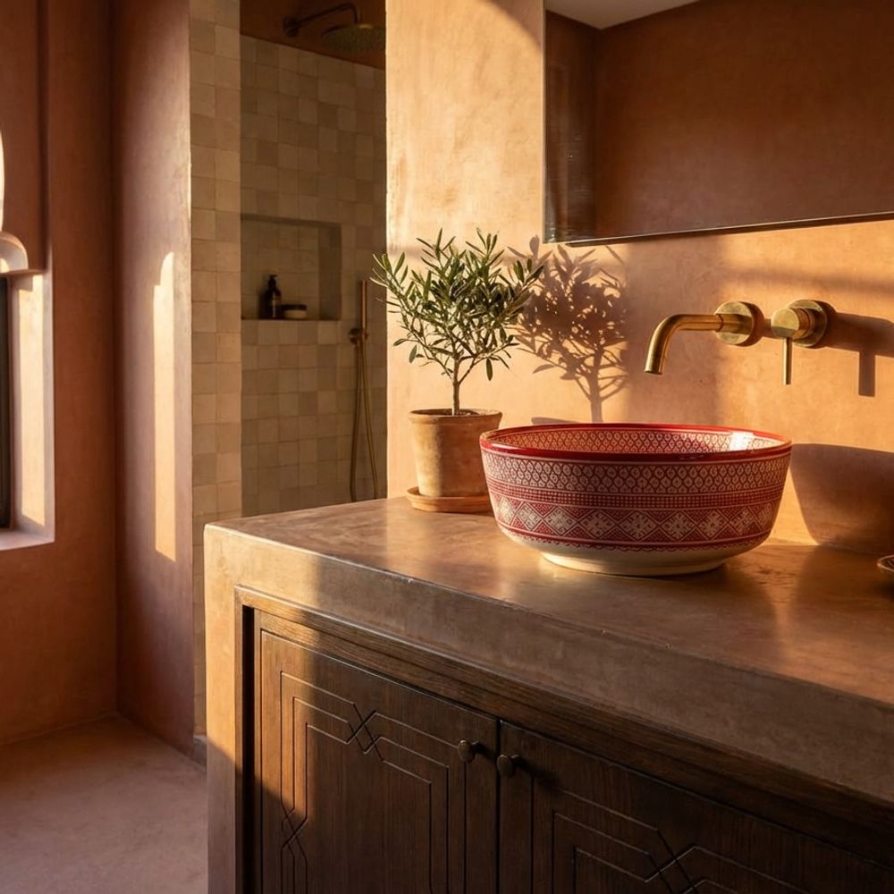 The Amira Rouge Ceramic Vessel Sink