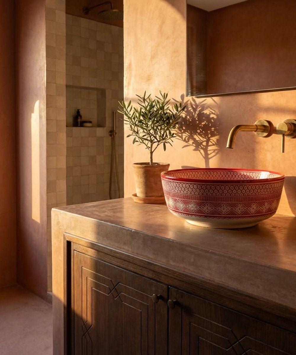 The Amira Rouge Ceramic Vessel Sink