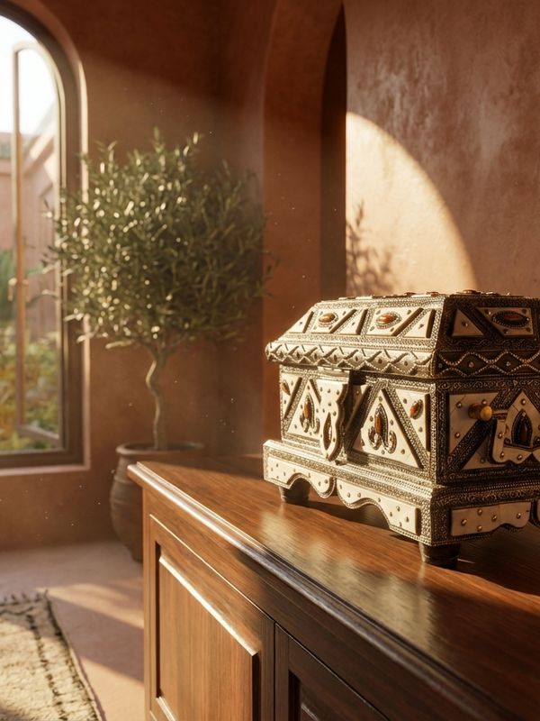 The 'Kasbah' Silver and Bone Filigree Treasure Chest