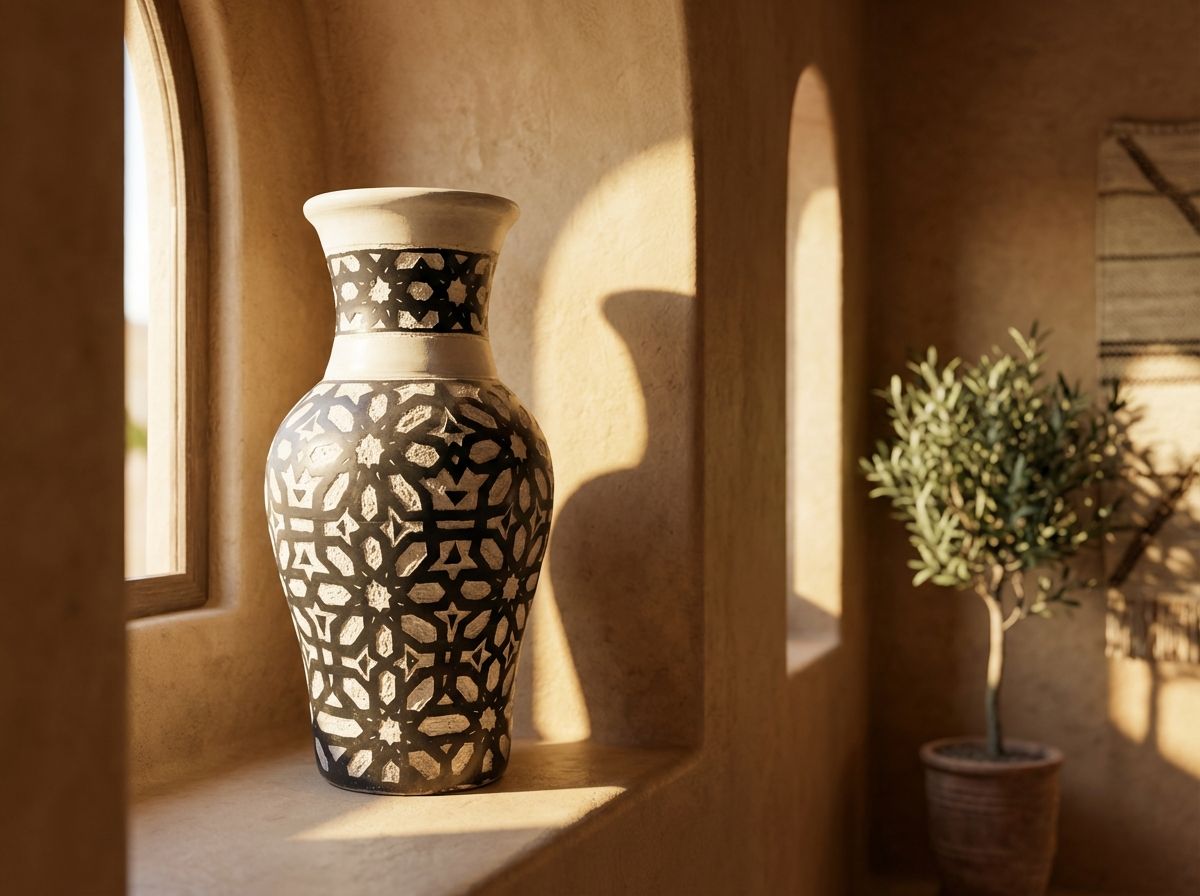 The 'Nujum' Sgraffito Geometric Amphora view 2