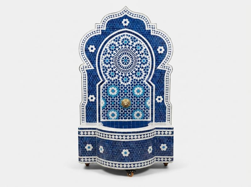 Chefchaouen Azure Zellige Wall Fountain