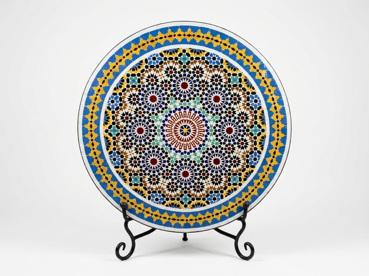 "Soleil Bleu" Zellige Mosaic Tabletop main view