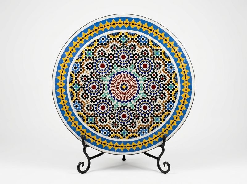 "Soleil Bleu" Zellige Mosaic Tabletop