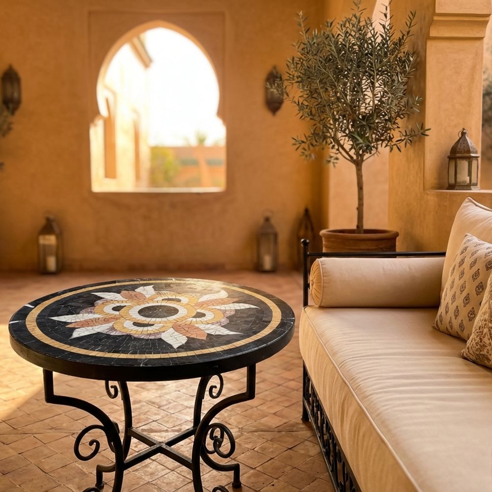 The Zahra Stone Mosaic Bistro Table