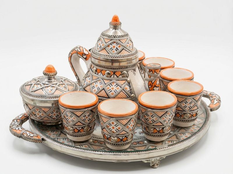 The Marrakech Filigree & Coral Ceramic Tea Service
