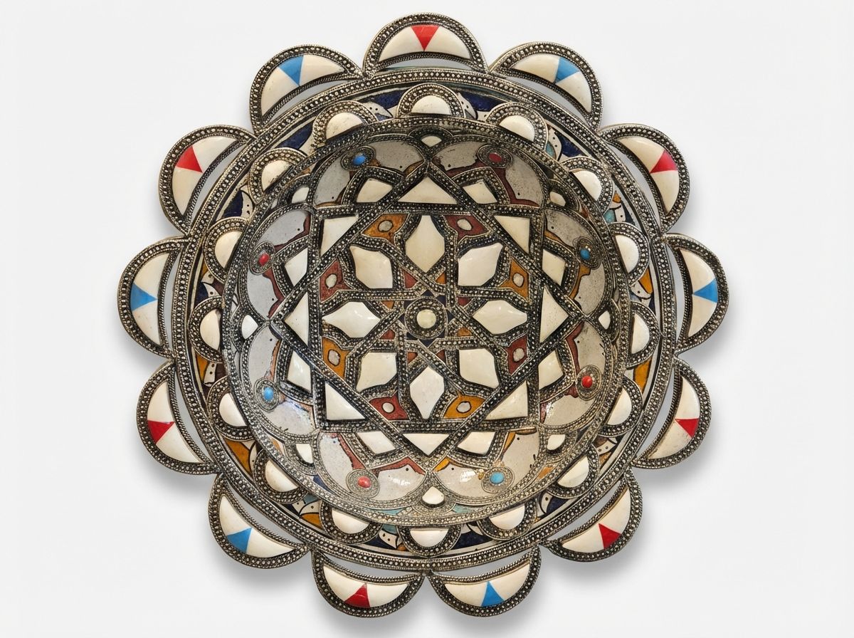 The Zahra Filigree & Bone Inlay Wall Charger view 2