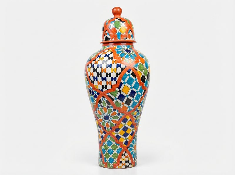 Fes Mosaic 'Zellige' Temple Jar