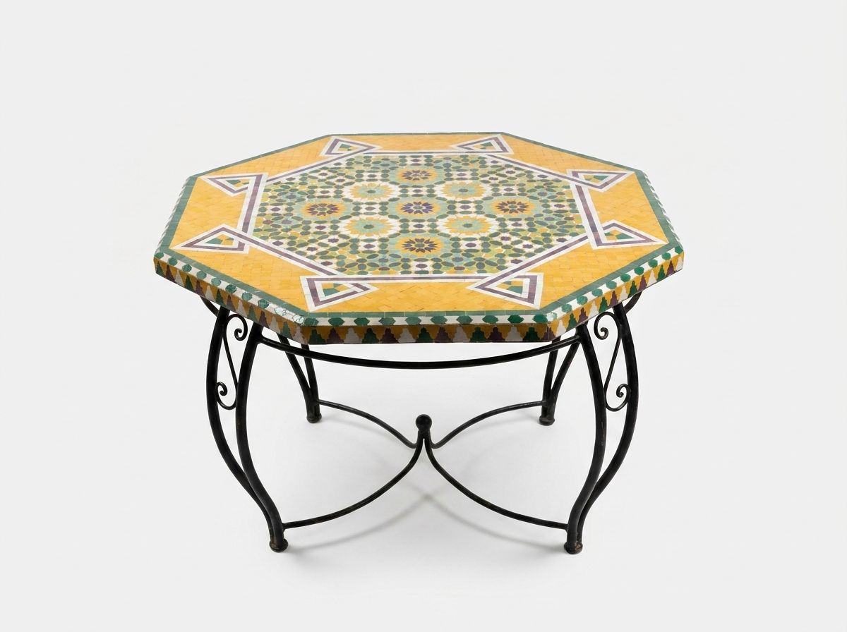Lumière d'Or: Octagonal Zellige Mosaic Table main view