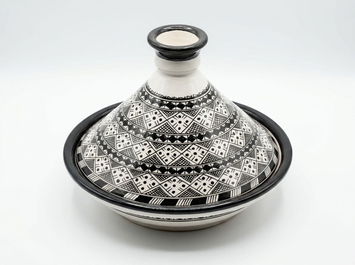 The Taza Monochrome Geometric Tagine view 2