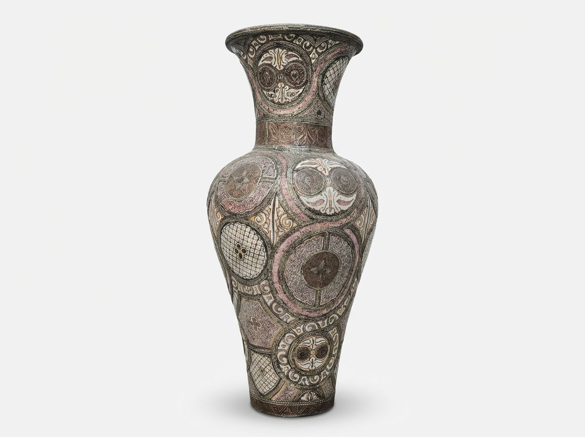 The Royal Atlas Copper & Stone Inlay Floor Vase main view