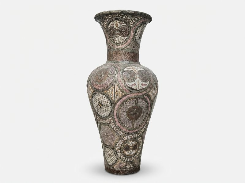 The Royal Atlas Copper & Stone Inlay Floor Vase