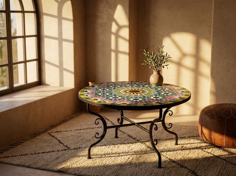 The Fez Starburst Zellige Bistro Table detail