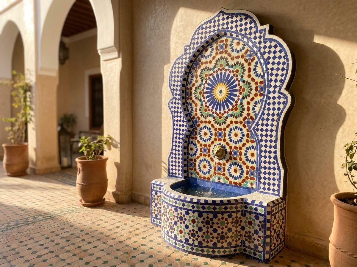 The Royal Andalusian Zellige Fountain view 3