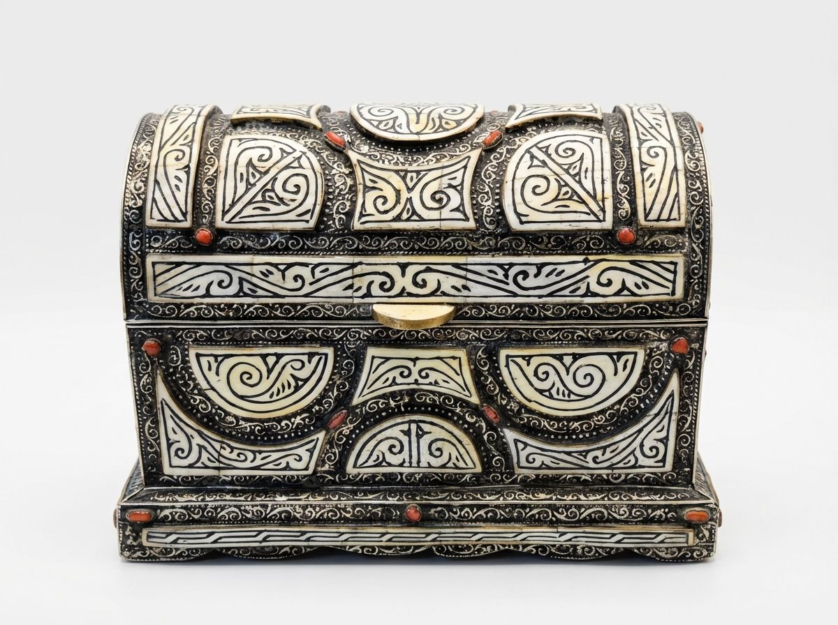 The Mogador Silver & Camel Bone Wedding Chest view 2