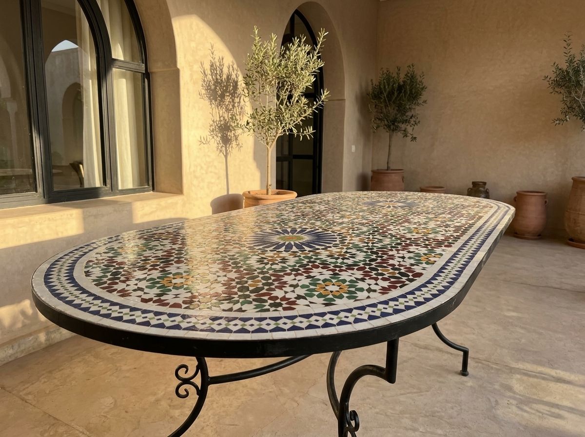 The 'Andalusian Star' Oval Zellige Dining Table view 3