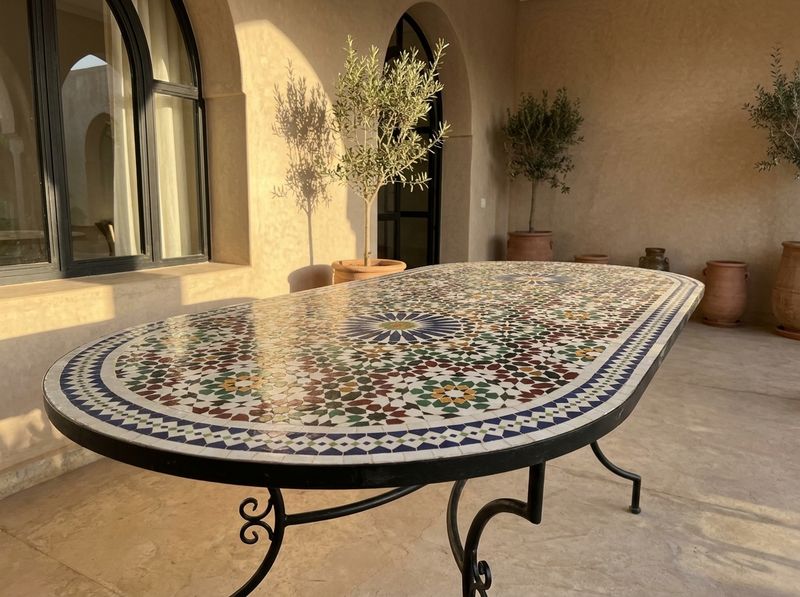 The 'Andalusian Star' Oval Zellige Dining Table detail