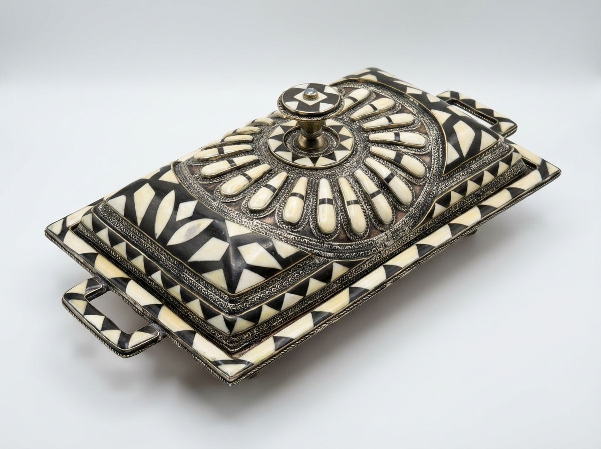 The Royal Atlas Bone Inlay & Filigree Serving Cloche view 2