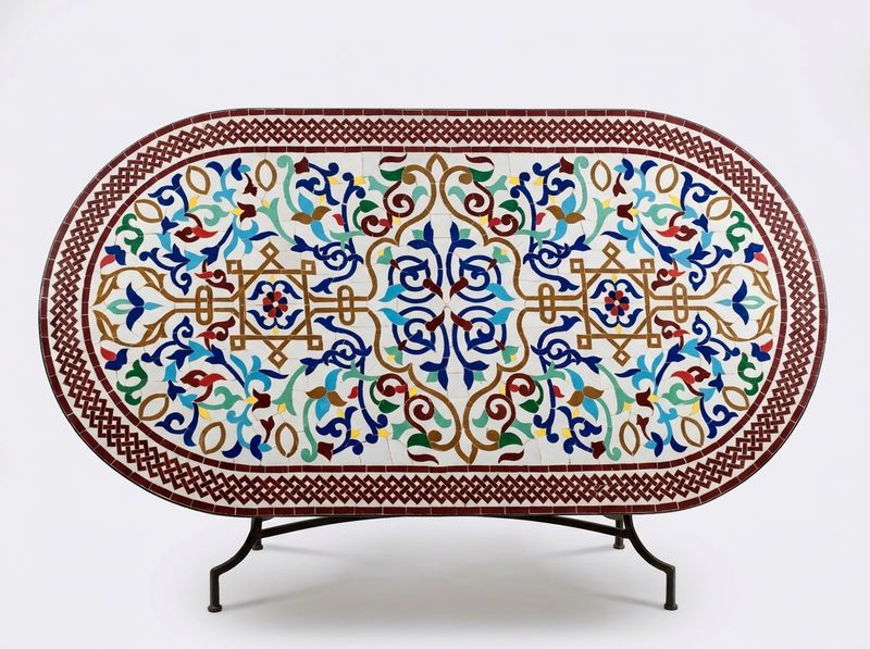 "Jardin de Fès" Oval Zellige Mosaic Table