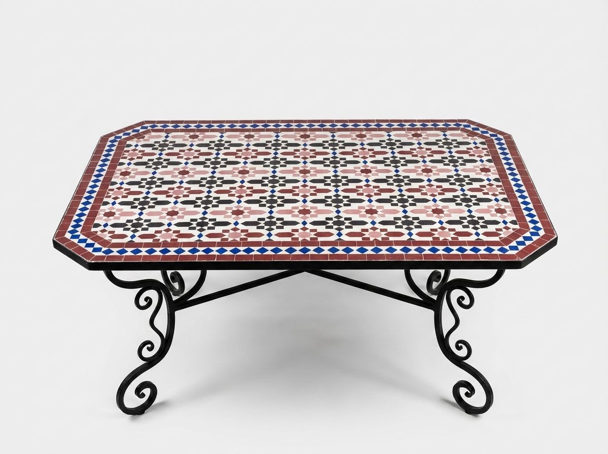 The Oudaya Geometric Zellige Tabletop main view