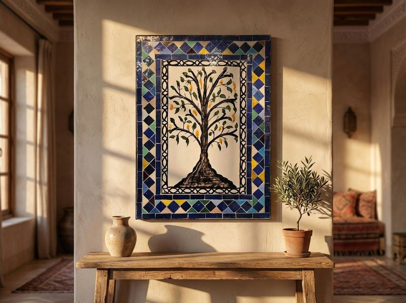 Jardin de Fes: The Zellige Tree of Life Panel detail