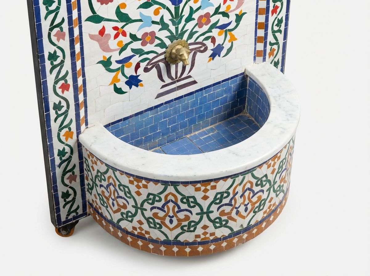 The Andalusian Garden: Tree of Life Zellige Fountain view 3