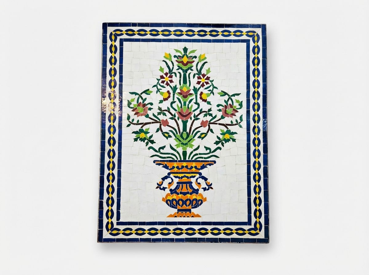 Jardin de Fes: Zellige Floral Vase Panel view 3