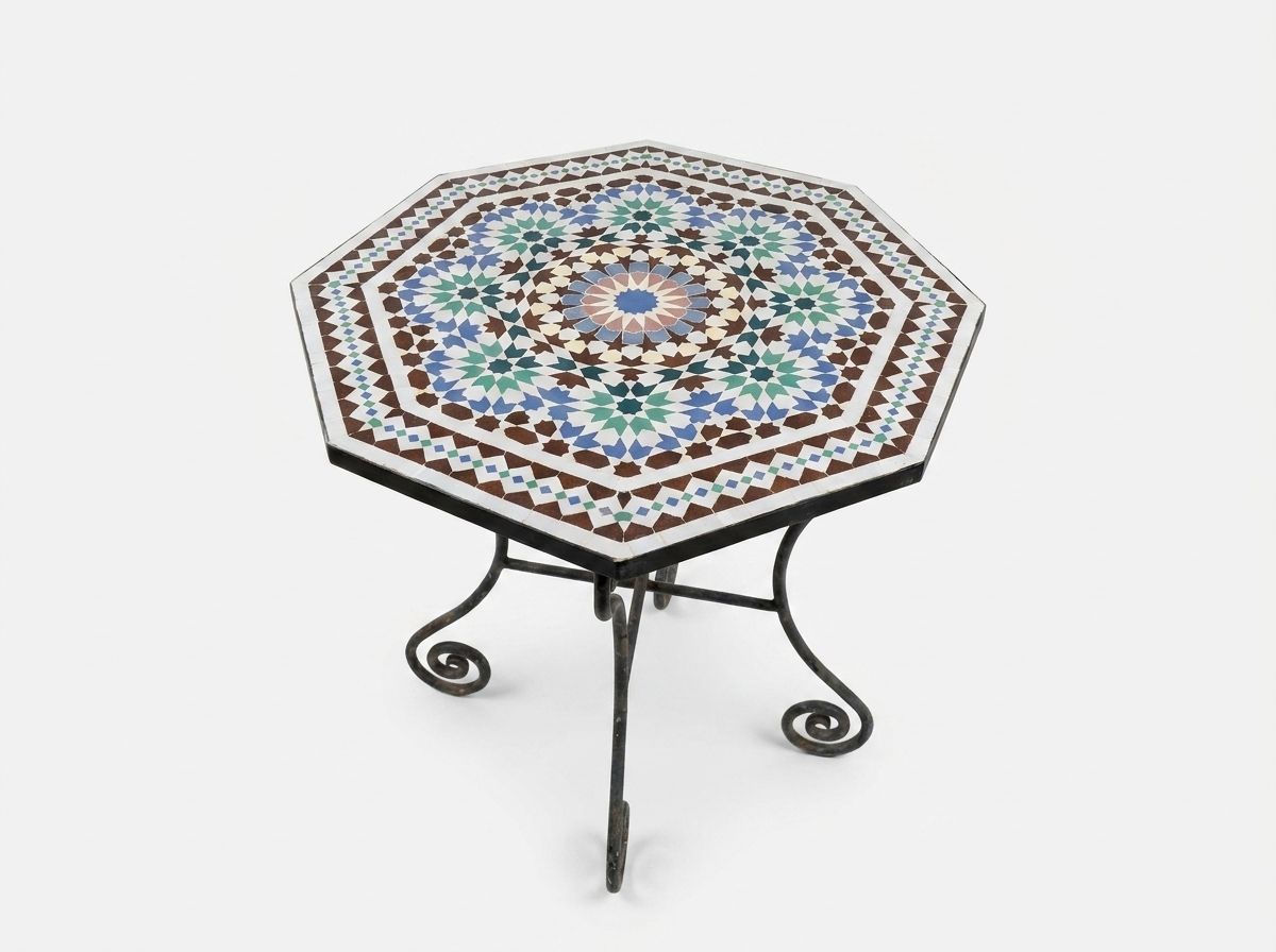 The 'Fes Medina' Hexagonal Zellige Table view 2