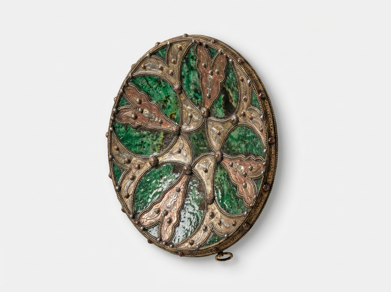 The Andalusian Emerald: Brass & Enamel Wall Charger