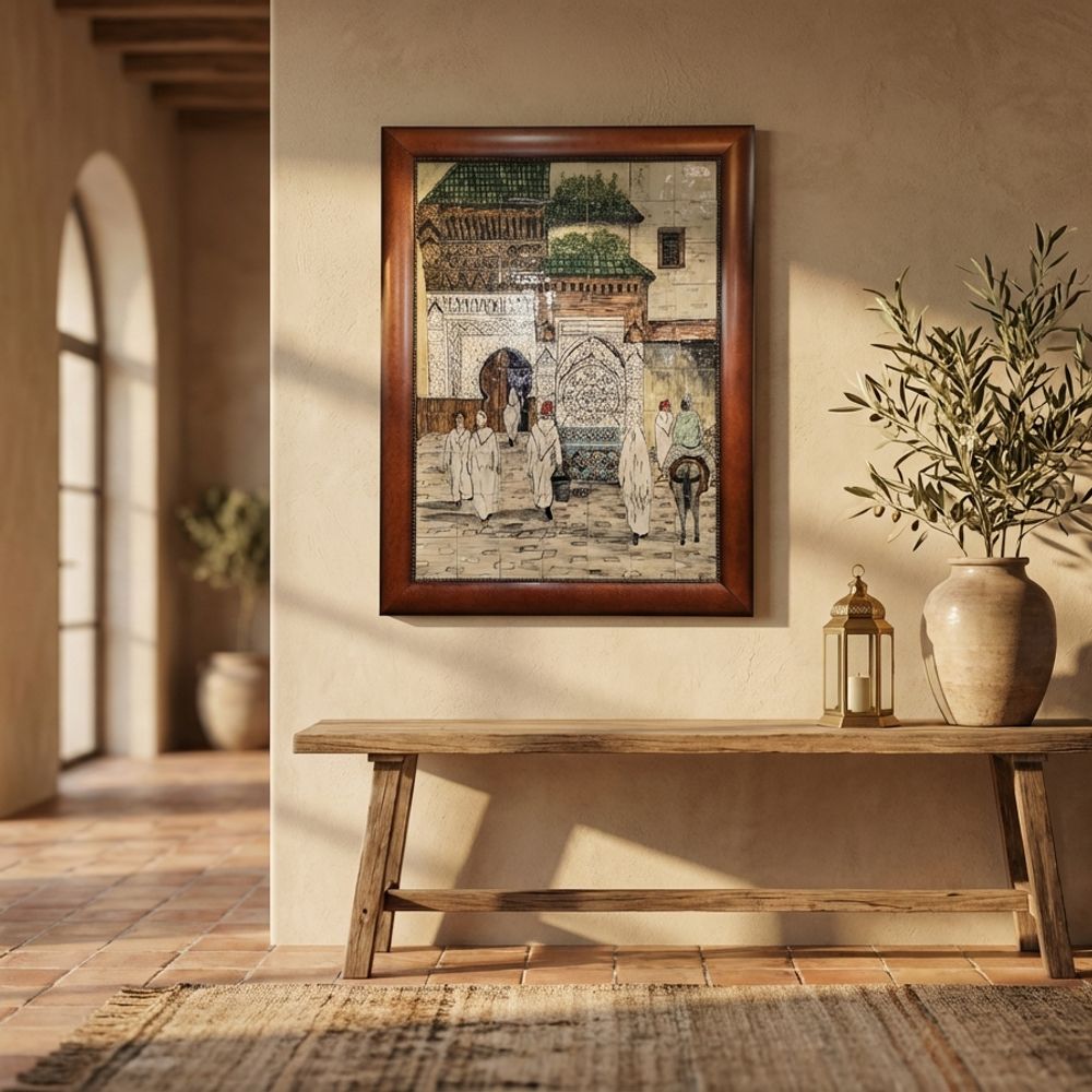 The Medina Fountain: Hand-Painted Ceramic Tile Mural