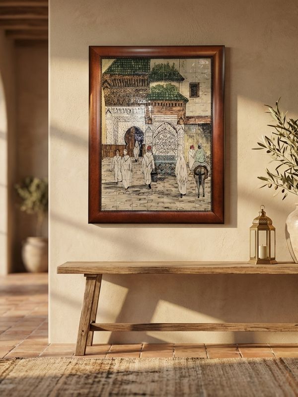 The Medina Fountain: Hand-Painted Ceramic Tile Mural