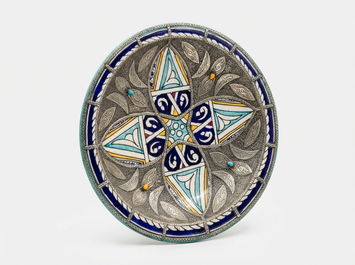 The Zahra Silvered Enamel Bowl view 2