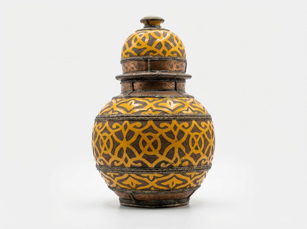 The Ambar Lattice & Engraved Copper Urn view 2