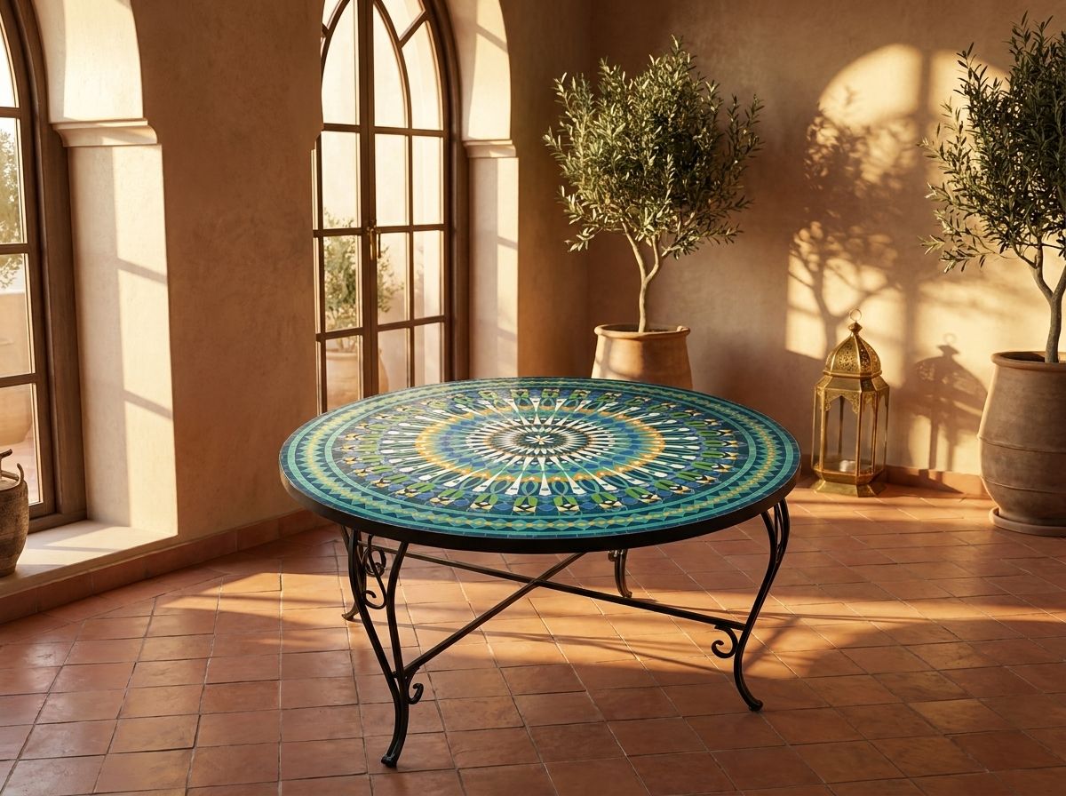 Fez Oasis Zellige Mosaic Table view 3