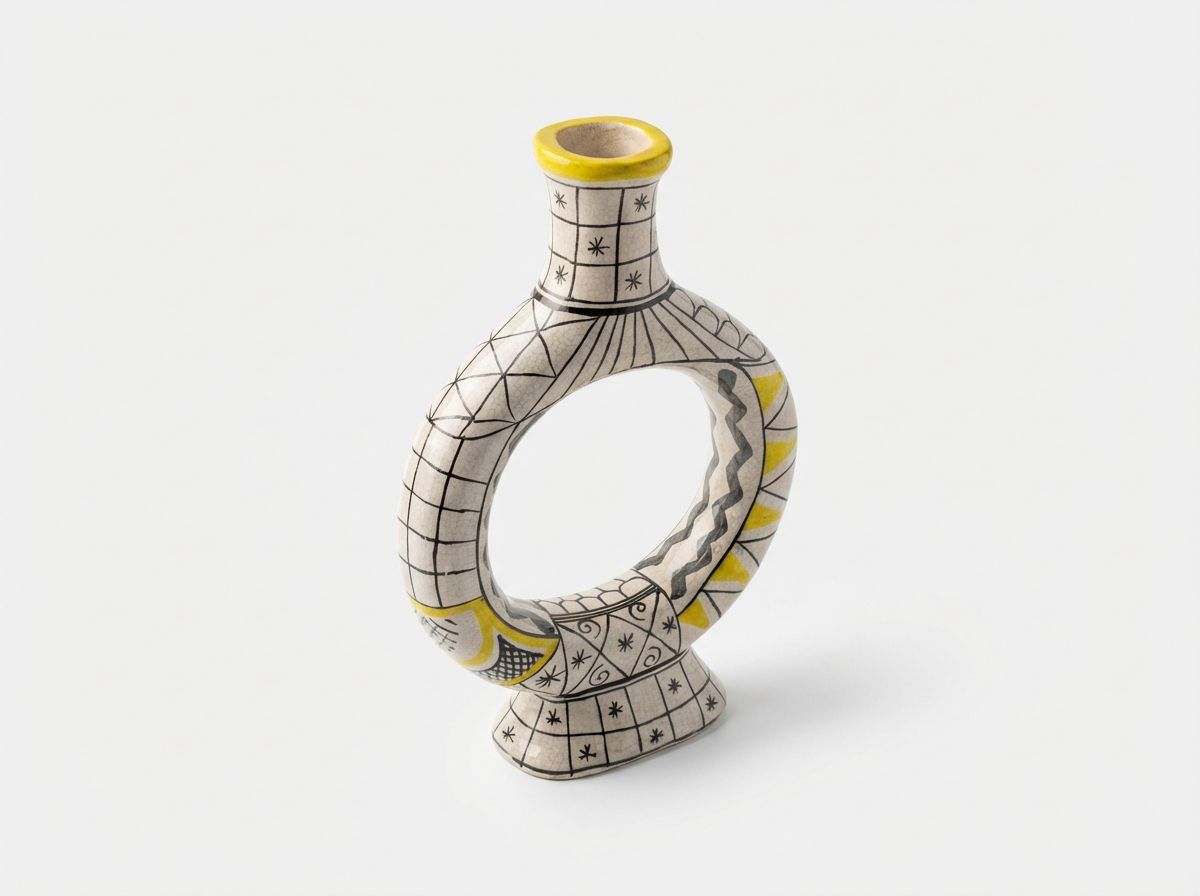 The Safi Soleil Geometric Ring Vase view 3