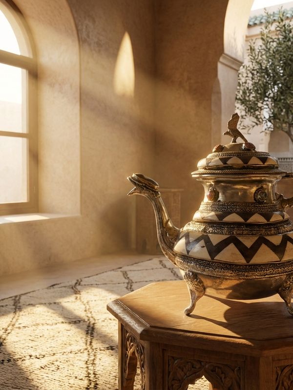 The Atlas Silver & Bone Inlay Ceremonial Teapot