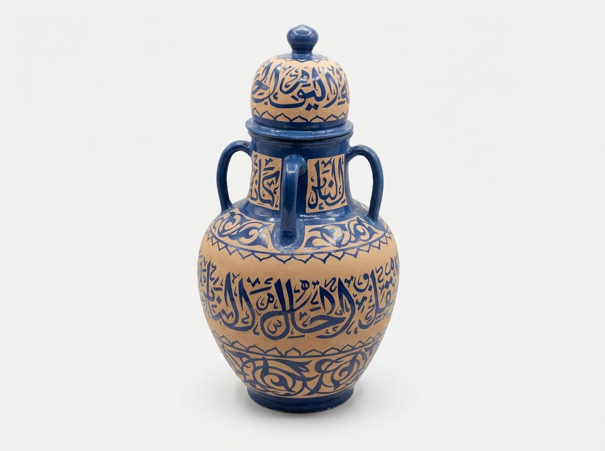 The "Azure Script" Monumental Lidded Amphora view 3