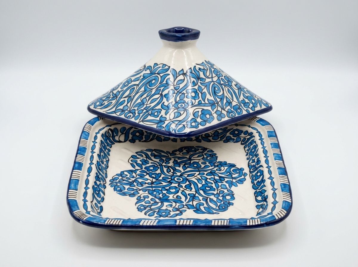 The Fassi Azure Arabesque Serving Tagine main view