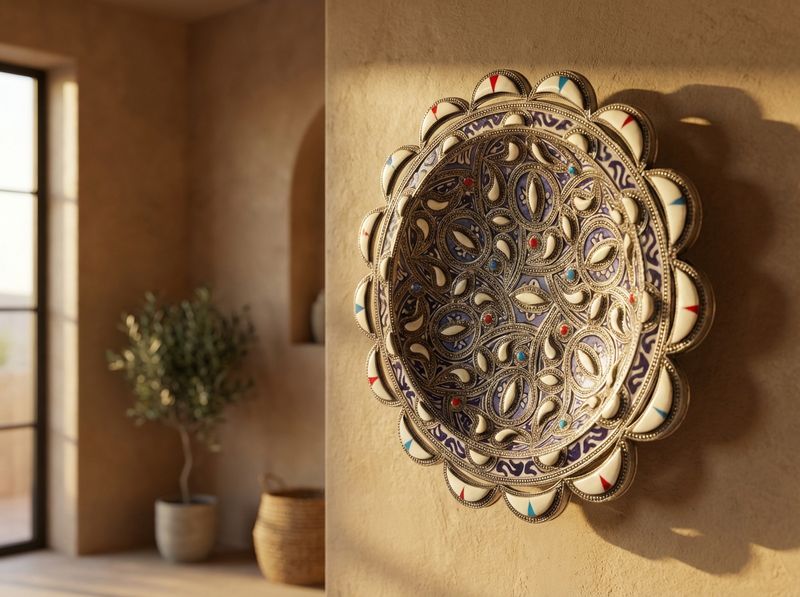 The Azure & Ivory Filigree Medallion detail