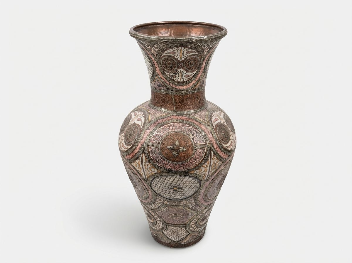 The Royal Atlas Copper & Stone Inlay Floor Vase view 3