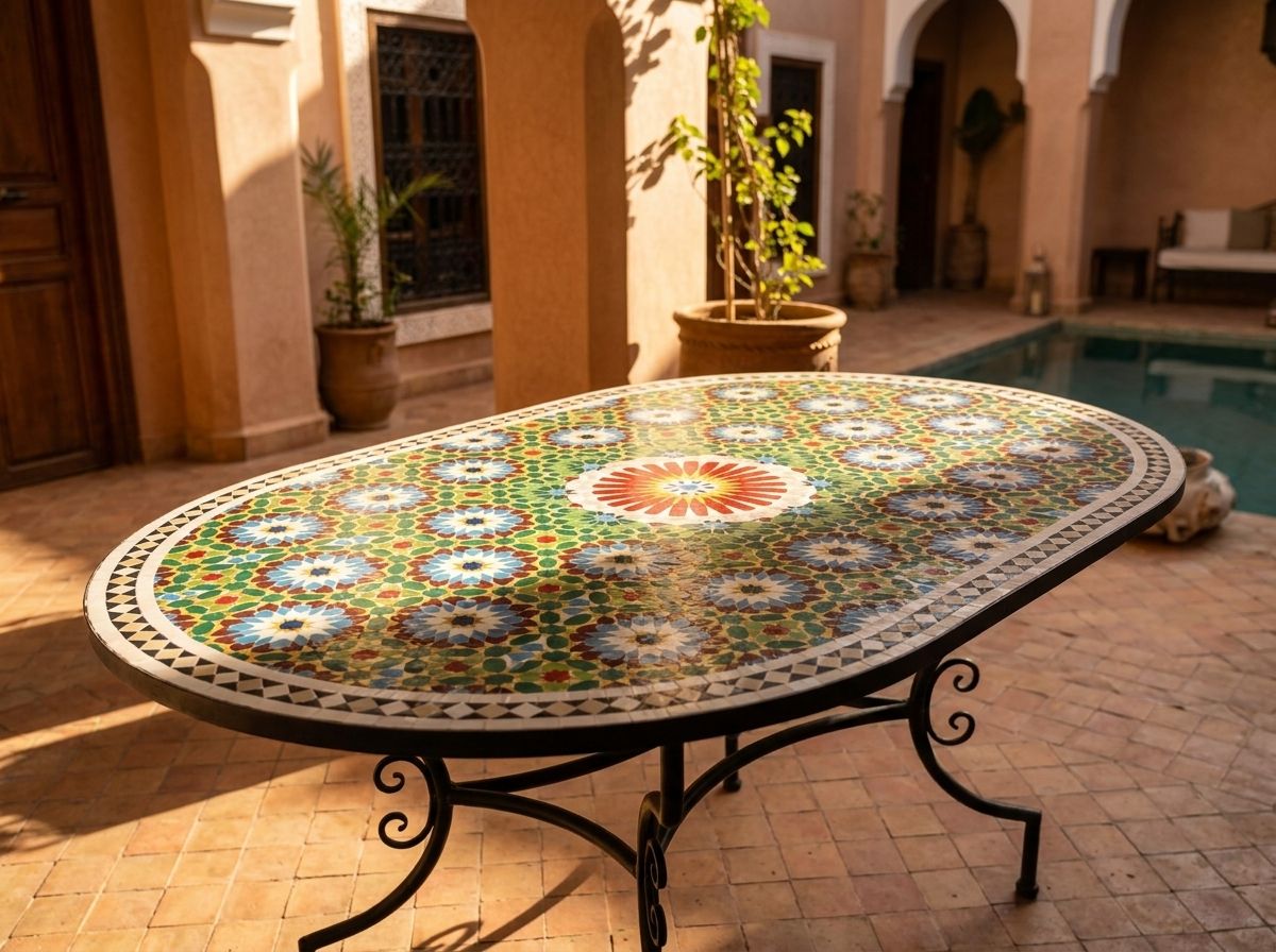 The Andalusian Star Oval Zellige Tabletop view 3