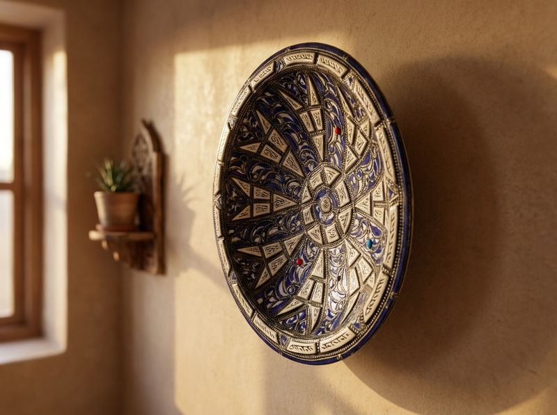 The 'Cobalt Star' Fes Ceramic Wall Charger detail