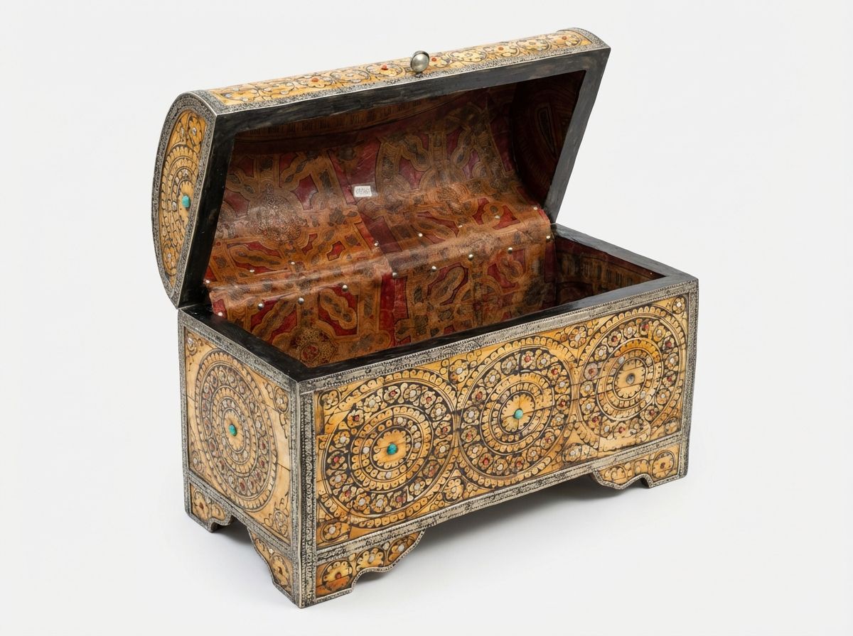 The Essaouira Royal Camel Bone Inlay Treasure Chest view 3